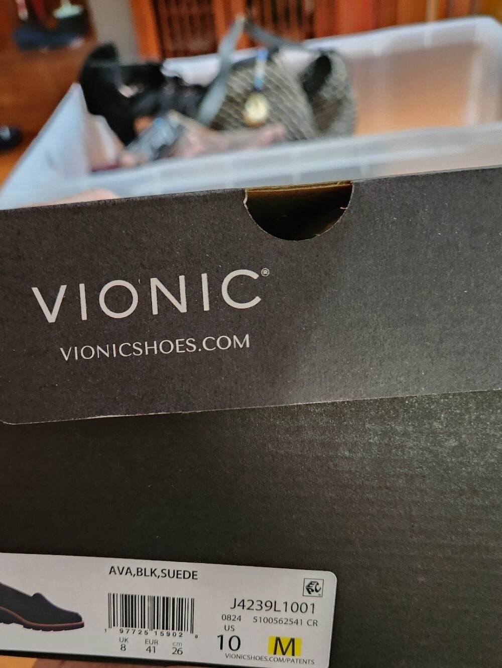 New In Box Vionic Black Suede Wedge Loafer "Ava" Sz 10 M - Picture 7 of 7